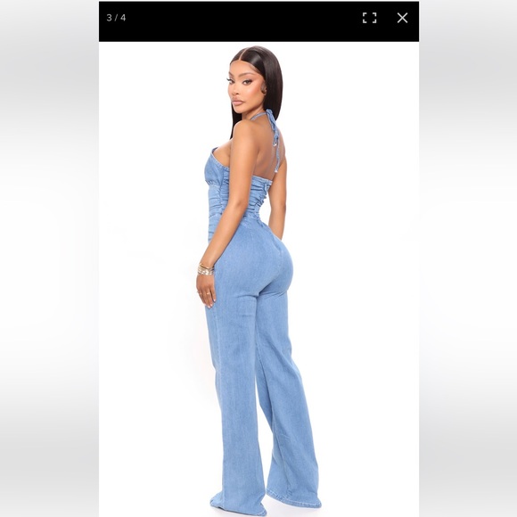 *BRAND NEW* Fashion Nova Cut it Out Denim Jumpsuit - Picture 2 of 2
